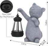 RICHIE Statues for Garden Decor，Solar Cat Outdoor Statues Outside Decor for Yard Art Lawn Ornaments Porch Patio Balcony Hoe House - Birthday for Grandma Mom Women