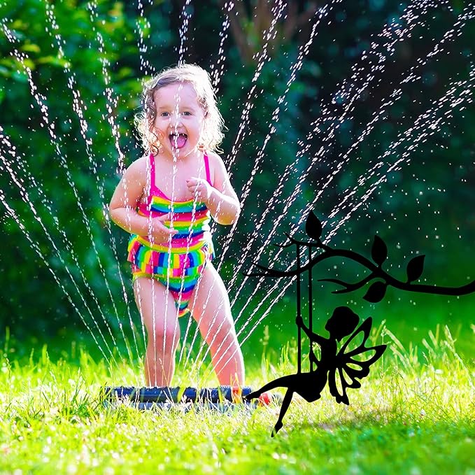 Hotop 3 Pcs Fairy Garden Silhouette Stakes Decoration Metal Fairy Silhouette Statue Butterfly Flower Tree Branch Wall Ornaments for Indoor Outdoor Home Yard Patio Lawn