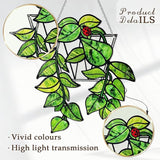 Stained Glass Suncatchers for Windows, 9 in Hanging Sun Catchers Indoor Window, Hanging Plant Decor for Home Indoor Outdoor, Plant Lover Gifts (UV Printed)