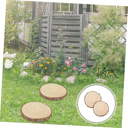 VICASKY 2pcs Wooden Garden Stepping Stones Outdoor Pathway Decor Lightweight Durable Wood Logs for Lawn Patio Walkway Landscaping
