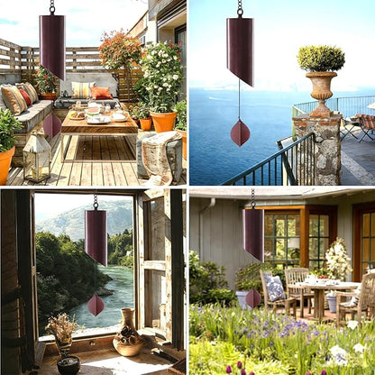 Wind Chimes for Outside Deep Tone, Deep Resonance Serenity Bell Wind Chimes,Metal Windbell, Weather Resistant Modern Wind Chimes for Patio Garden Porch Bronze