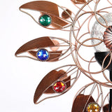 Solar Wind Spinner Multi-Color LED Lighting by Solar Powered Glass Ball with Kinetic Wind Aculptures Dual Direction Decorative Lawn Ornament Wind Mill