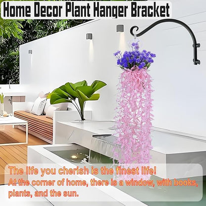 Hanging Plant Bracket, 12 inch Wall Mount Plant Hanger Outdoor Indoor, Set of 2 Retro Style Outdoor Hanging Basket Bracket Hooks for Plants Flower Bird Feeder Lanterns Wind Chimes