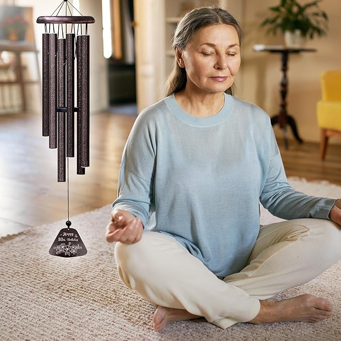 80th Birthday Gifts for Women/Men, 80th Birthday Decorations 32” Wind Chimes Outside, 80 Year Old/1946 Bday Gifts for Men/Women