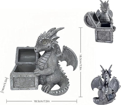 Solar Dragon Statue Light - Resin Garden Decor Sculpture, Weatherproof & Auto-On, Perfect for Lawn, Patio, Yard, (Birthday/Christmas/Valentine’s/Thanksgiving)