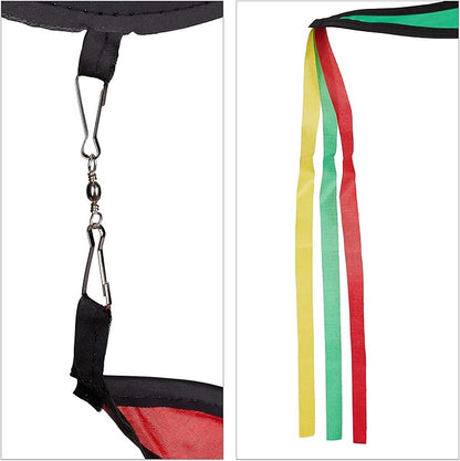 Relaxdays Spiral Set of 3 Animal Motifs Decorative Wind Chimes for Outdoors, Hanging Wind Vane Garden & Balcony, Colourful