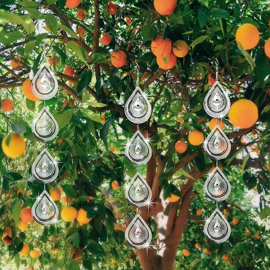 12Pcs Bird Scare Discs, 3 Set Highly Reflective Hanging Wind Spinners Outdoor Metal Bird Reflectors for Outside Garden Decor Lightweight Bird Devices to Scare Birds Away from Yard Porch
