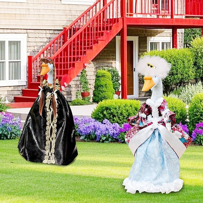 4pcs Porch Goose Wigs, 4 Styles Porch Goose Wigs with Hair Clips Wonderful Hair Accessories for 17in & 23in Garden Geese Statues