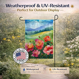 Caroline's Treasures Iowa Wild Prairie Roses in Watercolor Garden Flag Mailbox Flag Decorative Yard Flag Banner Outside Patio Artwork Yard Flower Beds, Garden Size, Multicolor