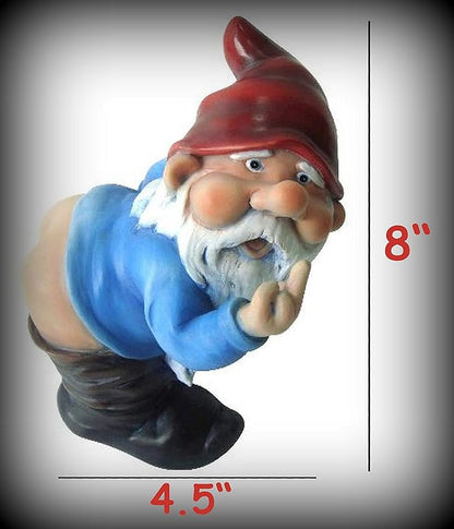 Funny Garden Gnome Statue – Cheeky Outdoor Yard Decor with Raised Finger – Resin Lawn Ornament for Patio, Garden, Desk & Man Cave Gift