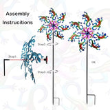 58" Metal Lizard Wind Spinner with Larger Garden Stake, Windmill,Wind Sculptures for Yard and Garden Lawn Patio Decor(Blue)