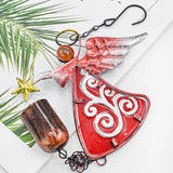 MrMrKura Metal Angel Wind Chime Hanging Decoration Ornament Bells Decorative Hanging Bells, Gifts for Home Garden Decor Crafts (Red)