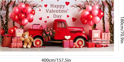 Valentine Garage Door Banner 157.5x70.9in Large Love Garage Door Cover Outdoor Valentine Decorations for House Exterior Yard Party Backdrop with Grommets and Rope