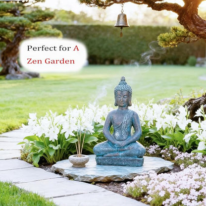 25" Large Buddha Statue Outdoor Indoor, Buddha Statues for Garden, Meditating Buddhist Statues for Home Decor, Zen Decor Buda Statue