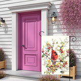 Red Cardinal Bird Garden Flag Spring Summer Floral Yard Flags for Outdoor Lawn Porch Patio Decoration Memorial Birds Lover Gift Butterfly Watercolor Wild Bird House Banner Decor 12x18 Inch