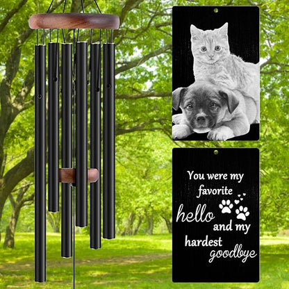 Personalized Wind Chimes Memorial Engraved Gift,Custom Sympathy Wind Chime for Loss of Loved One,Customized Mother Father Dog Pet Family Remembrance Bereavement Gifts