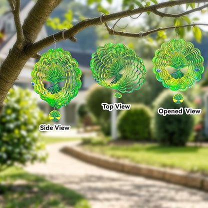 Wind Spinners,12 inch Tree of Life with 360° Swivel Hook for Yard and Garden, Bird Wind Catcher, Metal Wind Spinners Outdoor for Lawn Hanging Crafts Decor Kinetic Yard Art Ornament Gifts