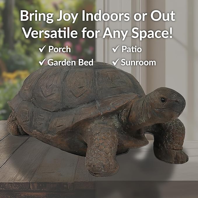 Sunnydaze Todd the Garden Turtle Statue - Turtle Garden Decor for Yard, Lawn, Patio Décor – 30" x 15" Durable Poly-Concrete - Gift Idea
