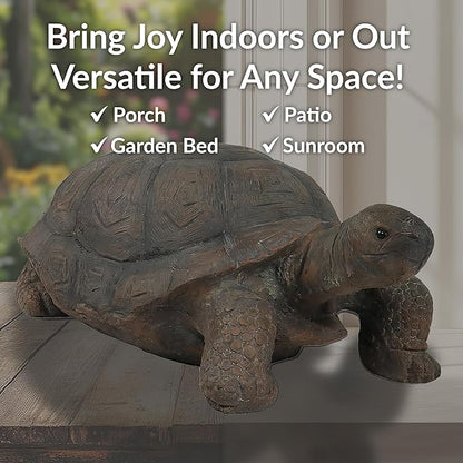Sunnydaze Todd the Garden Turtle Statue - Turtle Garden Decor for Yard, Lawn, Patio Décor – 30" x 15" Durable Poly-Concrete - Gift Idea