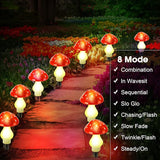 Reginary 12 Pcs Outdoor Lamp Solar Mushroom Light up Garden Mushroom Lights 8 Modes Waterproof Lamp Outside Decor for Holiday Yard Patio Pathway Lawn Ornament(Red,Classic)