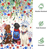Patriotic Dog Garden Flag 4th of July Black Lab Yard Sign White Chocolate Labrador Banner 12x18 Double Sided for Outside Small 250 Anniversary USA Independence Memorial Day Decor