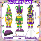 Umigy 3 Pcs Mardi Gras Yard Decor Carnival Day Gnome Outdoor Sign with Stakes Gold Green Purple Gnome Lawn Sign Sweet Yard Decor for Home Pathway Walkway