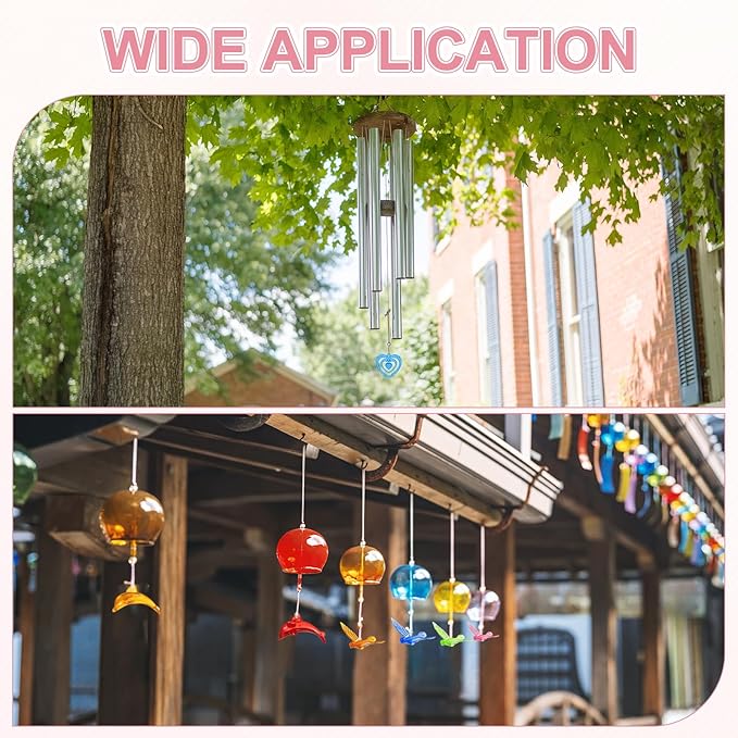M METERXITY 12-Pack Wind Chime Pendants, 4.3cm Acrylic Peace Dove Shape DIY Wind Chime Parts Supplies for Craft Projects/Custom Home Garden Outdoor Hanging Decorations [Purple]