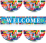 Chumia 5 Pcs International World Flag Decorations Include World Country Flag Outdoor Hanging Bunting Fan Banners Country Flags Fence Banner Sports Events Bar Sports Clubs Decoration