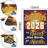 Graduation Decorations 2026 - Class of 2026 Garden Flag | Graduation Decor Party Favors Supplies for Outdoor Indoor Double-Side Backdrop Banner for Garden Porch Patio Lawn Yard Home,12x18Inch (Purple)