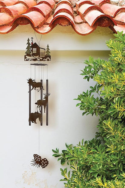Sunset Vista Design Studios Great Outdoor Metal Wind Chime, Forest Cabin