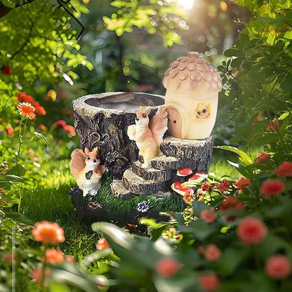 Garden Statue Decor, Flower Pots Planters Pots for Succulent, Outdoor Garden Sculpture for Patio Balcony Yard Lawn Decor, Outdoor Statues for Balcony Gifts (Squirrels)