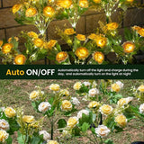 6 Pack Solar Garden Lights Outdoor, 42" Tall 42 LEDs Hibiscus Solar Flower Lights, IP65 Waterproof Decorative Landscape Lighting for Pathway Patio Yard Walkway Decor (Warm White)