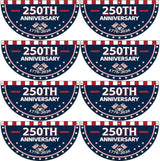 8Pcs 1.5x3 Ft 250th Anniversary USA Flag Bunting 1776-2026 Birthday Fan Flag Decoration Patriotic Stars 250 Years Anniversary Yard Signs for 4th of July Memorial Day Indoor Outdoor Porch Hanging Decor
