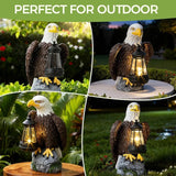 YDKOJGW American Bald Eagle Garden Statue with Solar Light,Outdoor Decor Sculpture,Perfect for Patio,Yard,Porch,Balcony,Distinctive Bald Eagle Home Decor,250 Anniversary USA Gift for Men Father