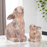 Resin Bunny Decor Rabbit Figurines, Easter Bunny Statue Set of 2 for Spring Tabletop Decor,Small Rabbit Statues for Home Decor
