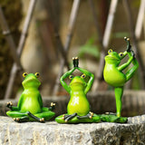 Yoga Frog Statue Outdoor Decor for Garden, 4.05" Fairy Yard Figurines Home Sculptures for Lawn Patio Front Porch Backyard