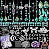 10 Sets DIY Suncatchers 420pcs Sun Catchers Making Supplies Kit Crafts for Adults Hanging Prism Sun Catcher with Crystals for Indoor Window Home Wedding Garden Spring Decor (Hummingbird)