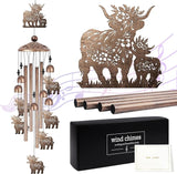 Highland Cow Wind Chime for Outside: Highland Cow Gifts for Women Men, Metal Wind Chime Yard Art, Soothing Home Garden Patio Outdoor Indoor Decor