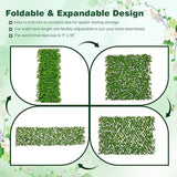 Giantex Expandable Fence Privacy Screen - Decorative Faux Green Eucalyptus Fencing Panel for Balcony, Artificial Hedges with PE Leaves and Willow for Outdoors Garden Patio Deck Apartment, 1 Pack