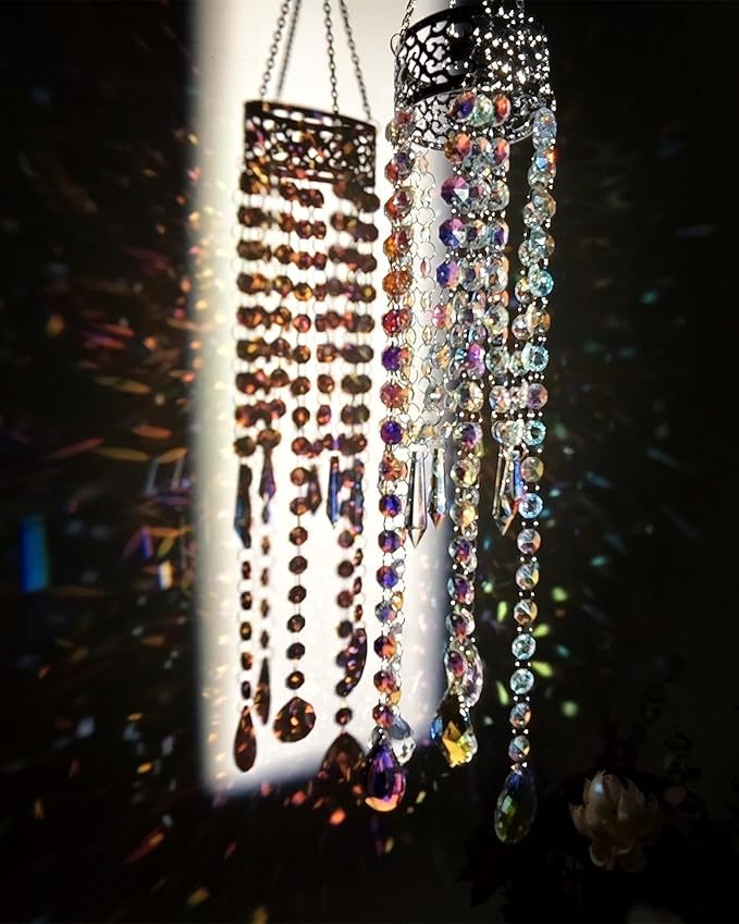Crystal Chandelier Suncatchers for Indoor Windows Hanging Sparkly Decorations with Prism Beads Sun Catcher Rainbow Maker Home Decor