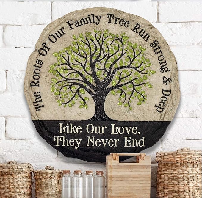 Spoontiques - Garden Décor - Police Blue Line Stepping Stone - Decorative Stone for Garden