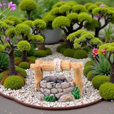 1Pc Yellow Stone Well Made Resin DIY Miniature Mini Water Pool Fairy Garden Lawn Ornament for Mountain Dollhouse Decor Craft Garden Sculptures and Statues,Size: 3.9 * 2.8cm