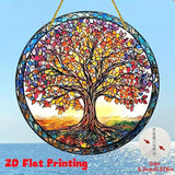 Tree of Life Suncatcher 7.87 Inch Sun Catcher Window Hanging Acrylic Stained Glass Suncatchers for Windows Decorations Indoor Outdoor for Home Garden Wedding，Housewarming Gift for Mom