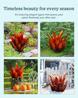 Large Metal Agave Plant Decor - 25.5" H Hand Painted Country Garden Sculpture, Home & Outdoor Metal Agave Yard Art Decor, Patio Lawn Ornament Ideal Gift for Family & Friends