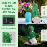 twinbling Large Garden Gnome Statue with Solar Lights, Outdoor Patio,Lawn,Yard,Balcony Garden Decor (6.5"*6.7"*11")