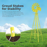 Outvita 8FT Ornamental Windmill for Yard, Heavy Duty Durable Metal Weather Vane Garden Decoration Weather Resistant for Garden, Farm, Seaside