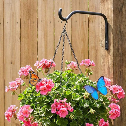 Lifyzoon Durable Plant Hangers Brackets: 2 Pack 6 Inch Outdoor Metal Hanging Plant Brackets - Rustproof Wall Hooks for Hanging Flower Basket Wind Chimes and Lanterns