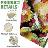 Dyrenson Welcome Spring Summer Rooster 28 x 40 House Flag Double Sided, Farm Animal Daisy Flower Red Garden Yard Decoration, Farmhouse Butterfly Burlap Outdoor Decor Decorative Large Flag