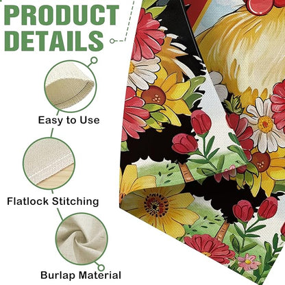Dyrenson Welcome Spring Summer Rooster 28 x 40 House Flag Double Sided, Farm Animal Daisy Flower Red Garden Yard Decoration, Farmhouse Butterfly Burlap Outdoor Decor Decorative Large Flag