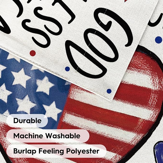 AVOIN colorlife God Bless America 4th of July Patriotic House Flag 28x40 Inch Double Sided Outside, American Stars and Stripes Memorial Day Yard Outdoor Decoration